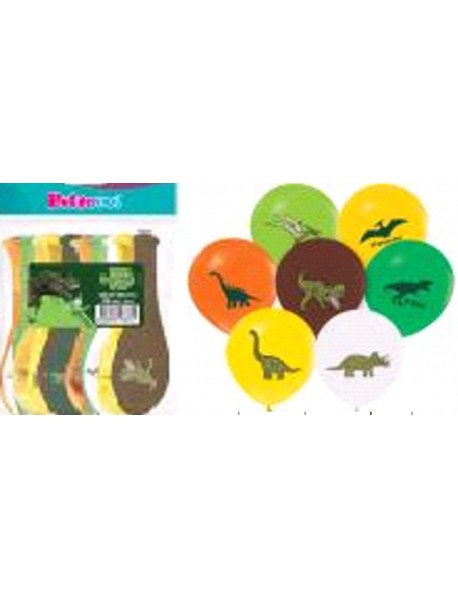 4+1 WILD JURASSIC PARTY PRINTED 12" BALLOON 12PCS