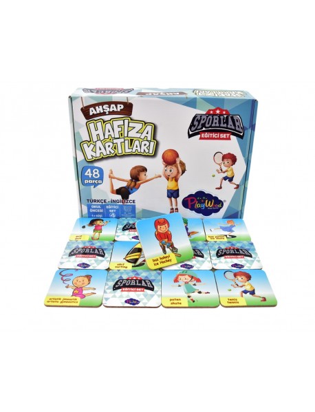 EDUCATIONAL WOODEN MEMORY CARDS SPORTS