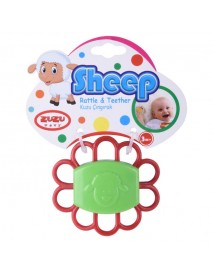 Sheep Rattle Soft Teether in Hanger